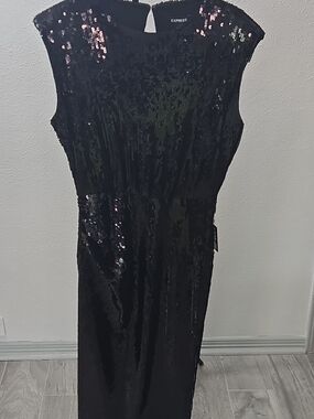 Express Black Sequin Maxi Dress